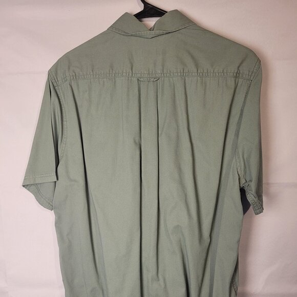 Eddie Bauer Button Up Shirt Mens Medium. Green Short Sleeve Tech Woven - Picture 4 of 4